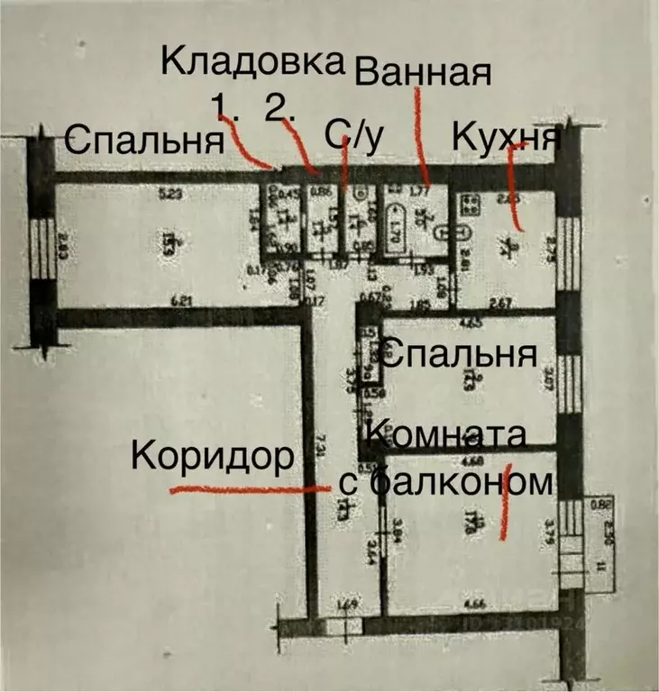 3-к кв. Тамбовская область, Тамбов ул. Карла Маркса, 155 (78.2 м) - Фото 2