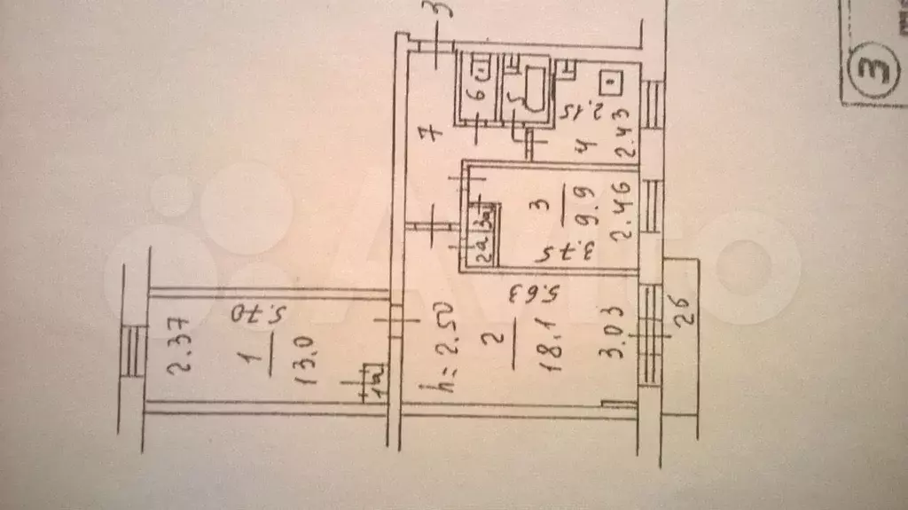 3-к. квартира, 60 м, 4/5 эт. - Фото 0