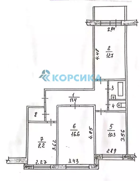 3-комнатная квартира: Набережные Челны, Цветочный бульвар, 1 (64.5 м) - Фото 0