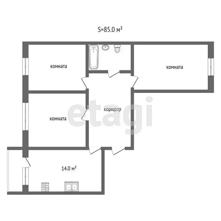 3-комнатная квартира: Ростов-на-Дону, улица Вересаева, 101/1с2 (85 м) - Фото 0