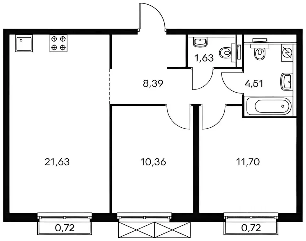 2-к кв. Москва Большая Филевская ул., 3к2 (60.0 м) - Фото 1