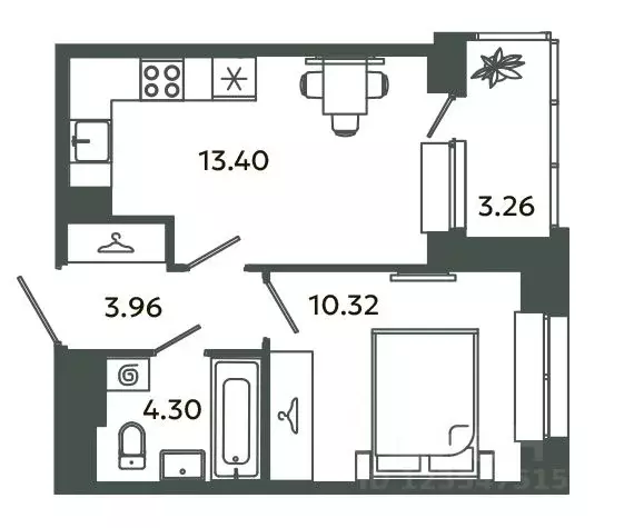 1-к кв. Ленинградская область, Ломоносовский район, Аннинское ... - Фото 1