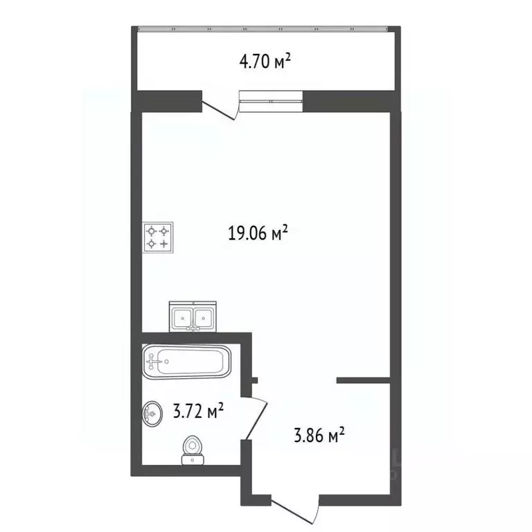 Студия Ленинградская область, Всеволожский район, пос. Бугры ул. ... - Фото 2