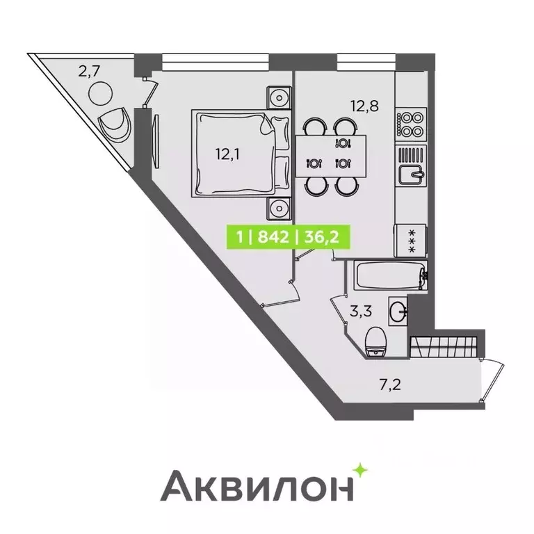 1-к кв. Санкт-Петербург Планерная ул., 87к1 (36.2 м) - Фото 1