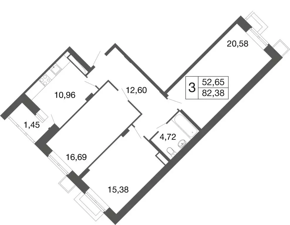 3-комнатная квартира: Апрелевка, жилой комплекс Времена Года, к11 ... - Фото 1