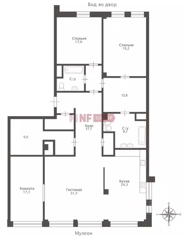 3-к кв. Москва 1-й Голутвинский пер., 7 (200.0 м) - Фото 2