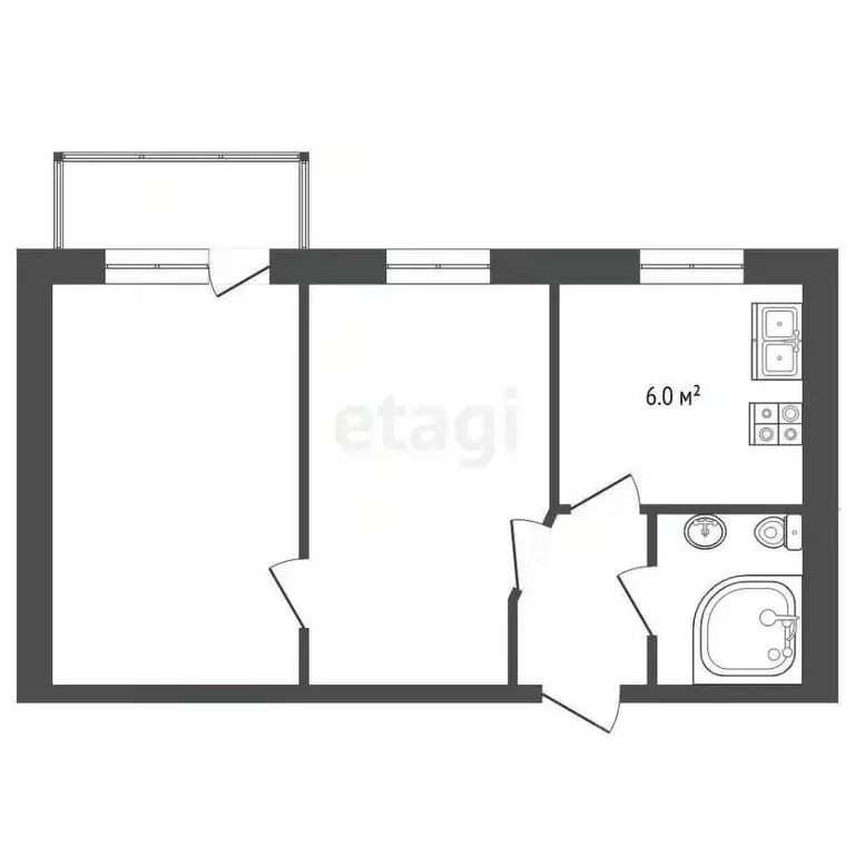 2-к кв. Ростовская область, Азовский район, Обильненское с/пос, пос. ... - Фото 2