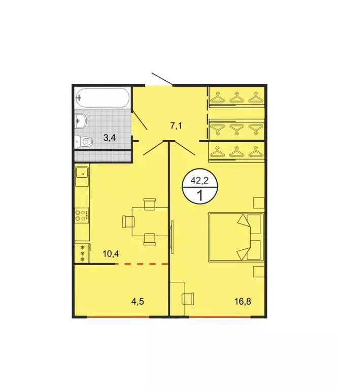 1-к кв. Ставропольский край, Георгиевск Олимп жилой комплекс (42.2 м) - Фото 1