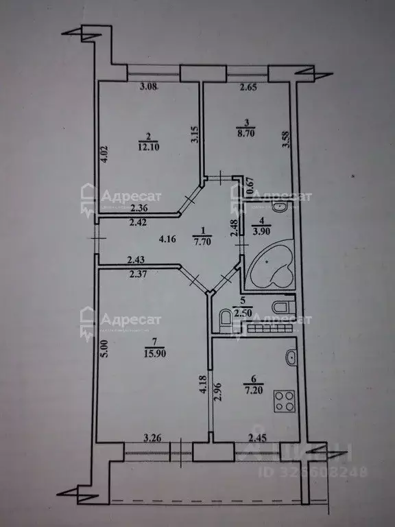 3-к кв. Волгоградская область, Волгоград ул. Одоевского, 59 (58.0 м) - Фото 1