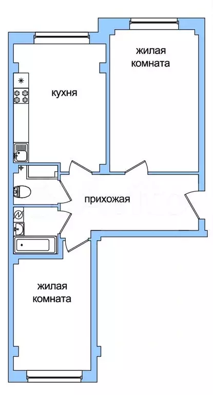 2-к. квартира, 70,5м, 2/9эт. - Фото 1