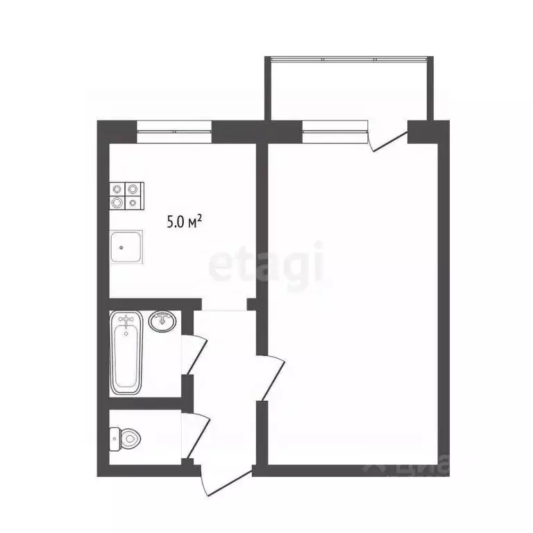 1-к кв. Тюменская область, Тюмень Авторемонтная ул., 17 (28.1 м) - Фото 1