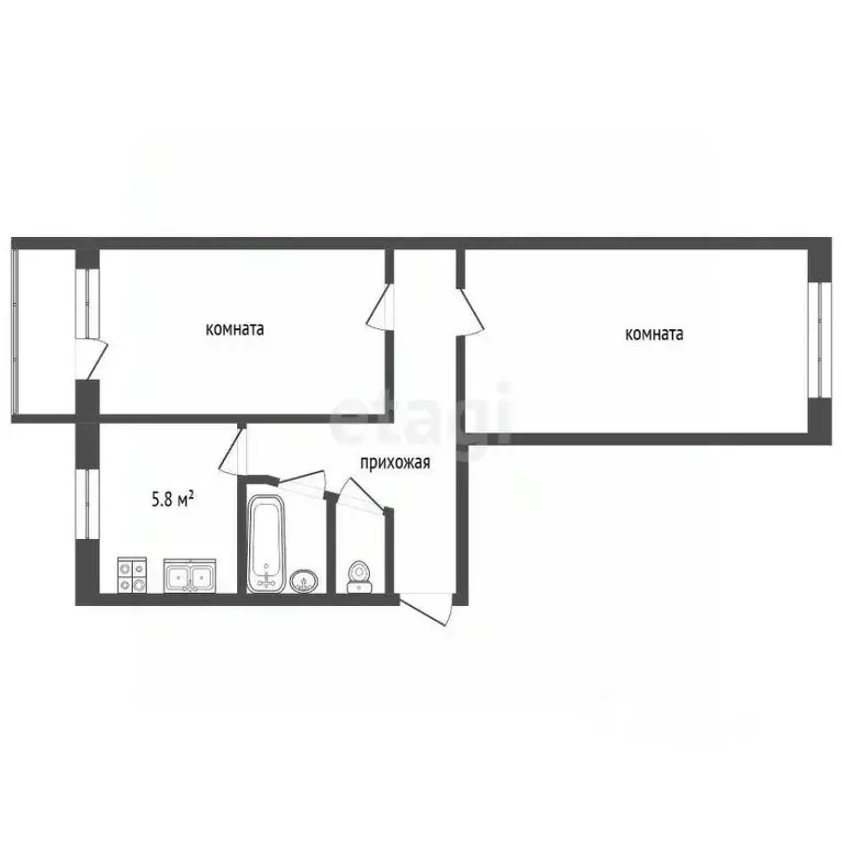 2-к кв. Вологодская область, Вологда ул. Горького, 85 (46.0 м) - Фото 2