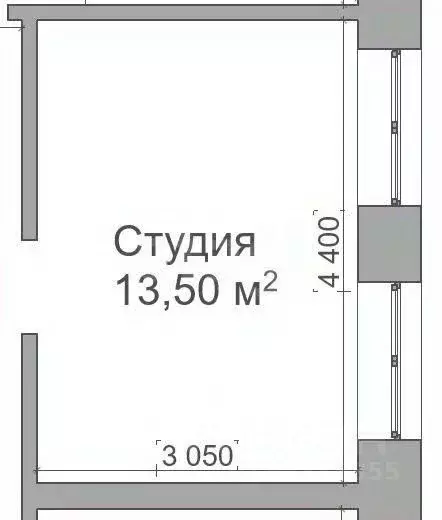 Студия Алтайский край, Барнаул ул. Сизова, 26 (13.5 м) - Фото 1