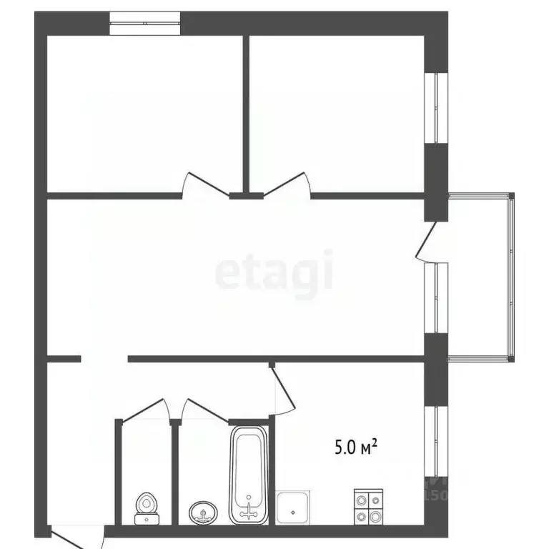 3-к кв. Нижегородская область, Выкса Юбилейный мкр, 10 (49.4 м) - Фото 2