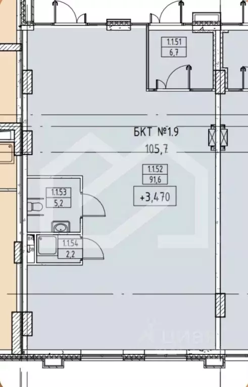 Торговая площадь в Москва Сидней Сити жилой комплекс, к6/3 (106 м) - Фото 1