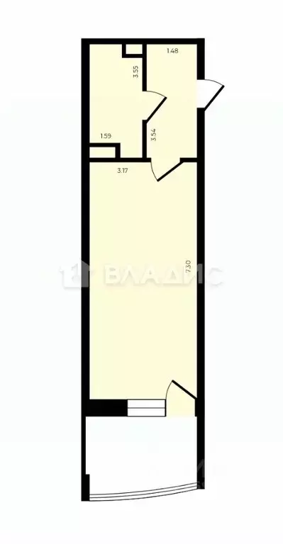 Студия Владимирская область, Владимир ул. Лакина, 2Б (33.3 м) - Фото 2