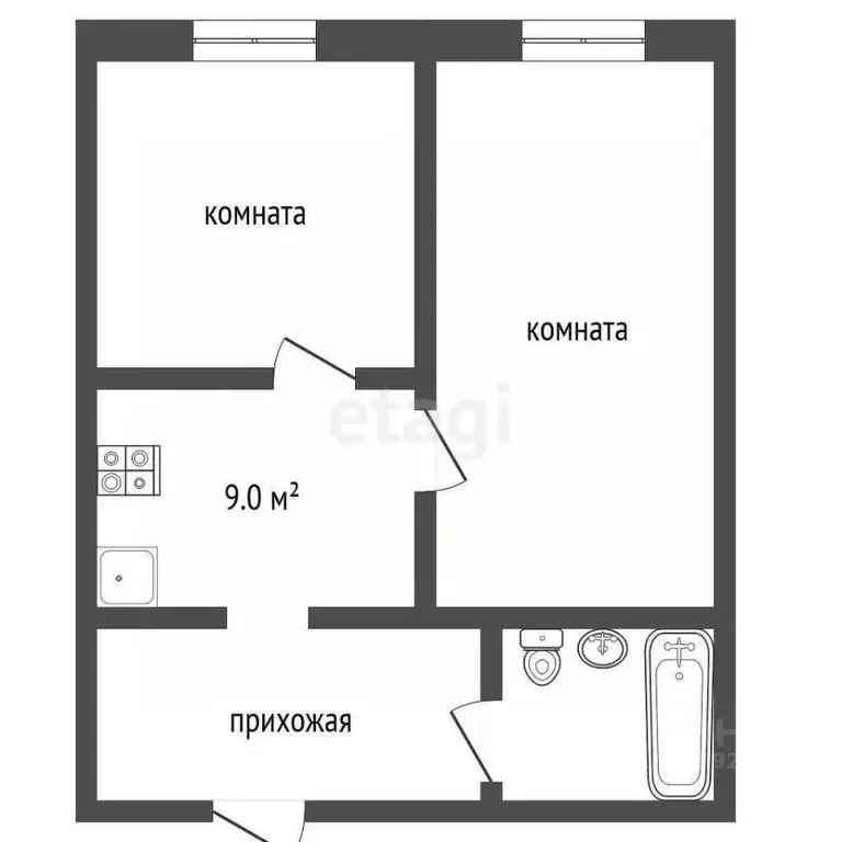 2-к кв. Ярославская область, Данилов ул. Кирова, 38 (43.0 м) - Фото 1