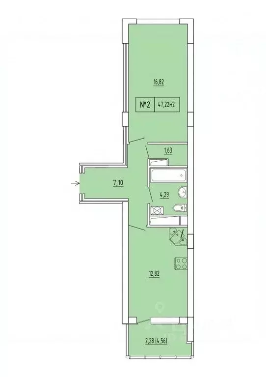 1-к кв. Крым, Феодосия ул. Грина, 43 (47.22 м) - Фото 0