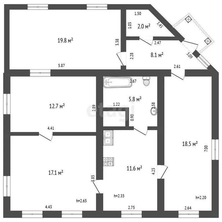 Дом, 95.6 м - Фото 1
