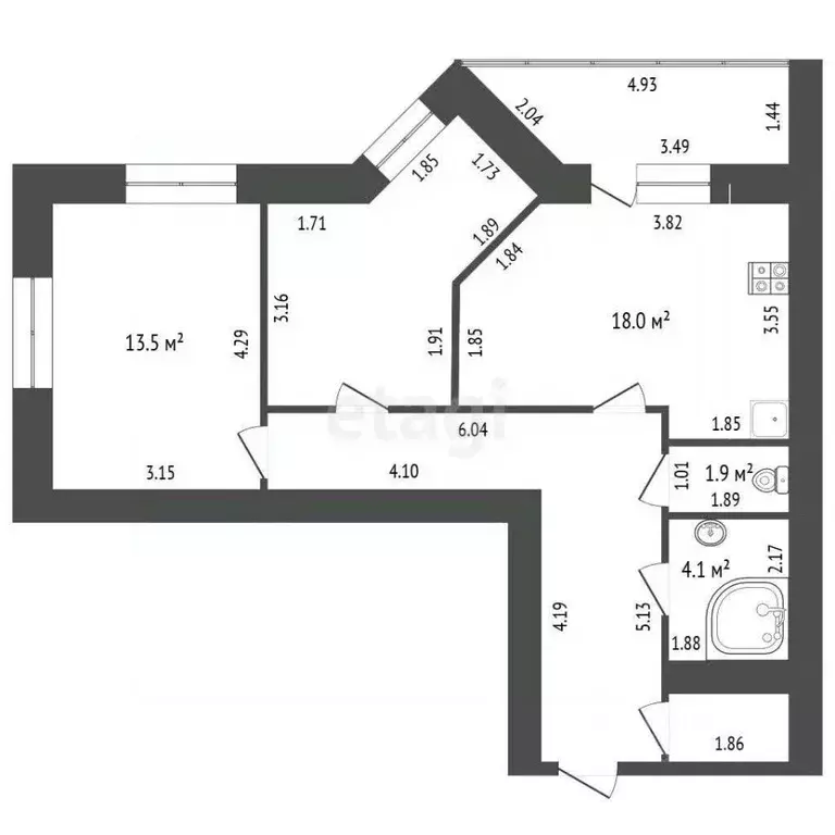 2-к кв. Самарская область, Самара Арцыбушевская ул., 45 (70.0 м) - Фото 2