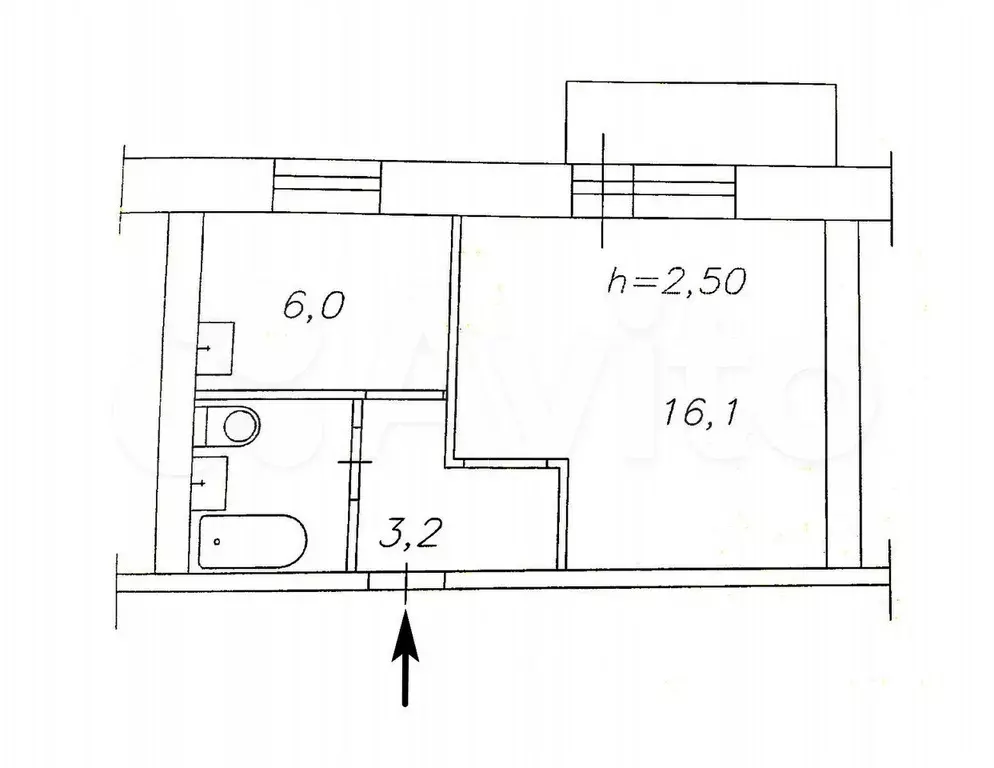 1-к. квартира, 29,1 м, 5/9 эт. - Фото 0