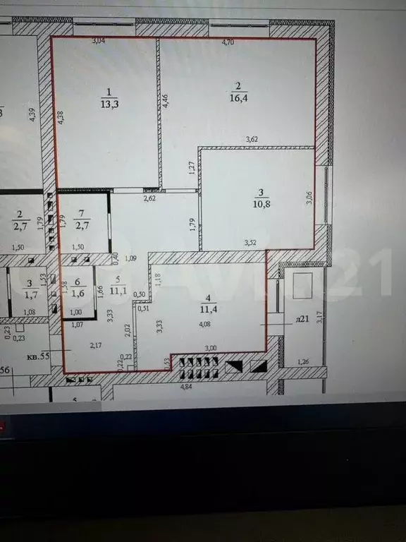 3-к. квартира, 71 м, 3/5 эт. - Фото 0