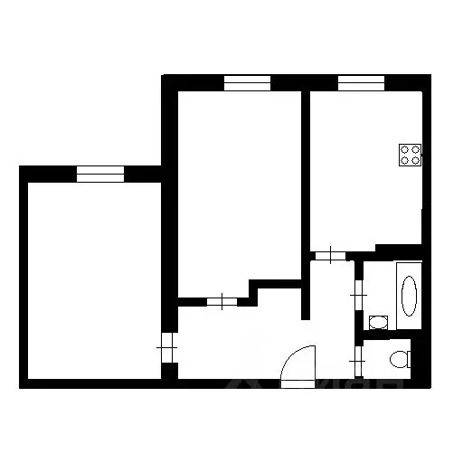 2-к кв. Санкт-Петербург ул. Коллонтай, 23К1 (55.0 м) - Фото 2