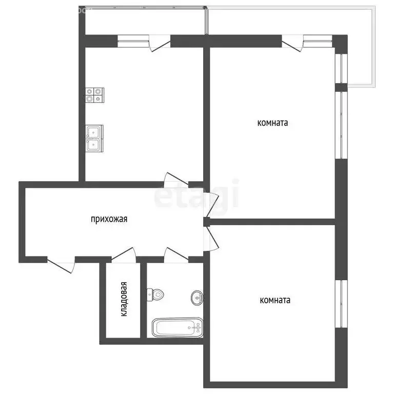 2-комнатная квартира: Калининград, Советский проспект, 238А (65 м) - Фото 1