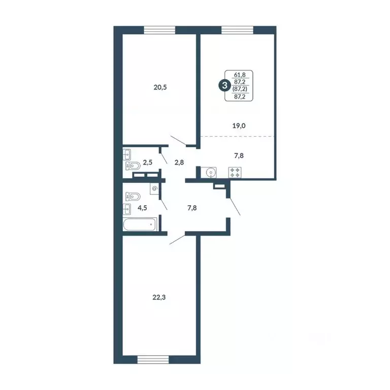 3-к кв. Кировская область, Киров Скандинавия жилой комплекс (87.2 м) - Фото 1