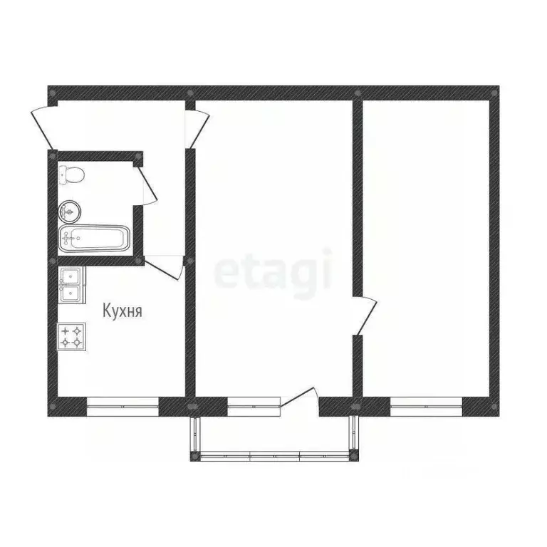 2-к кв. Иркутская область, Иркутск Депутатская ул., 11 (44.0 м) - Фото 1