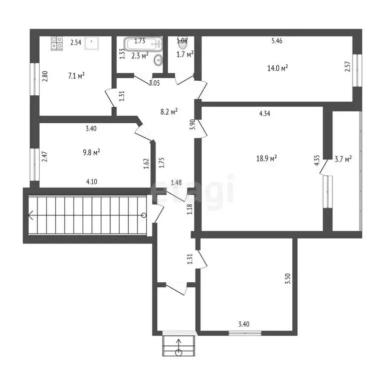 3-комнатная квартира: село Стрехнино, Молодёжная улица, 21А (61.7 м) - Фото 1