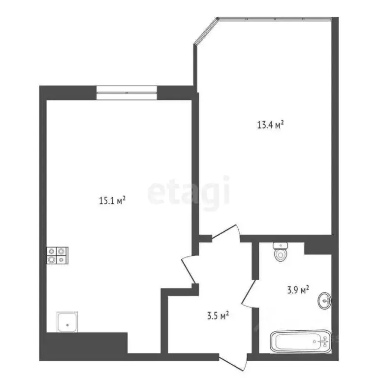 1-к кв. Краснодарский край, Анапа Анапское ш., 32к4 (35.9 м) - Фото 2