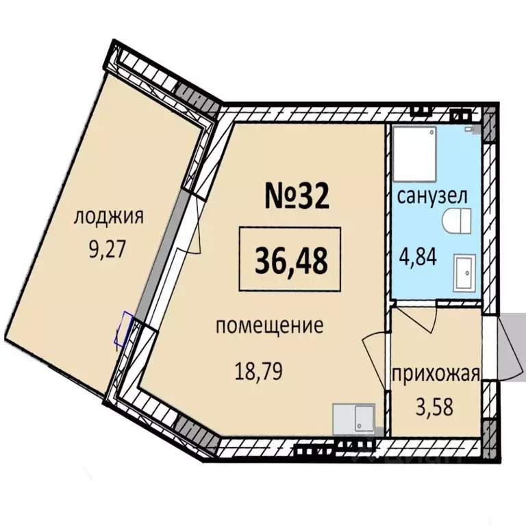 1-к кв. Калининградская область, Балтийск  (36.48 м) - Фото 0