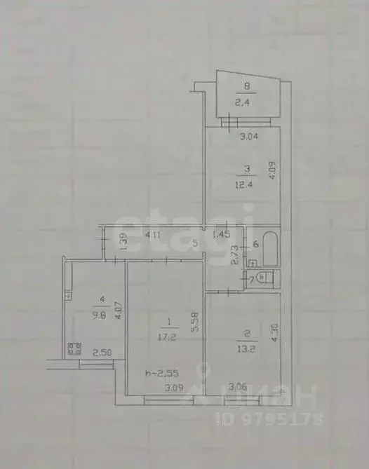 3-к кв. Татарстан, Казань ул. Четаева, 40 (65.9 м) - Фото 2