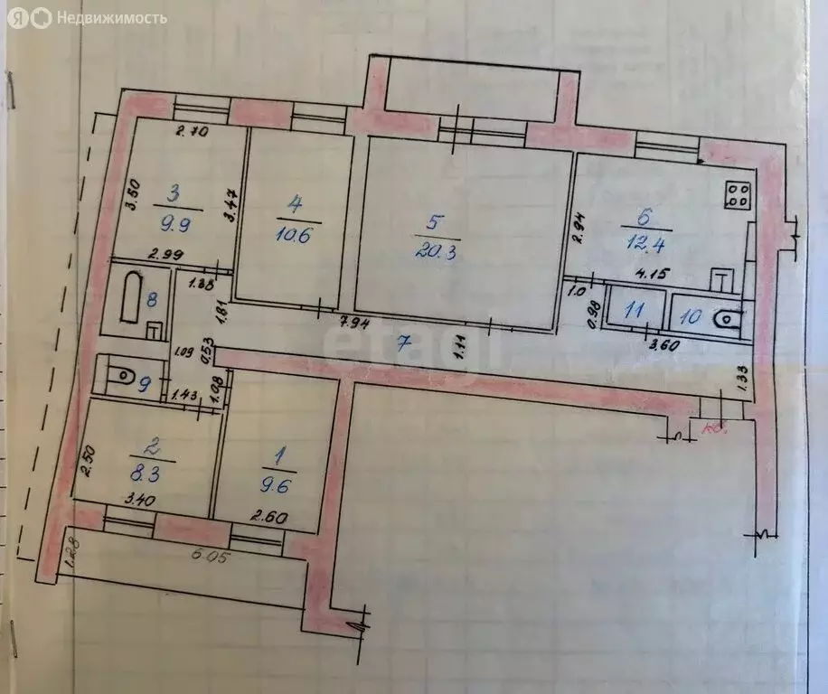 4-комнатная квартира: Казань, улица Гаврилова, 2 (98 м) - Фото 1