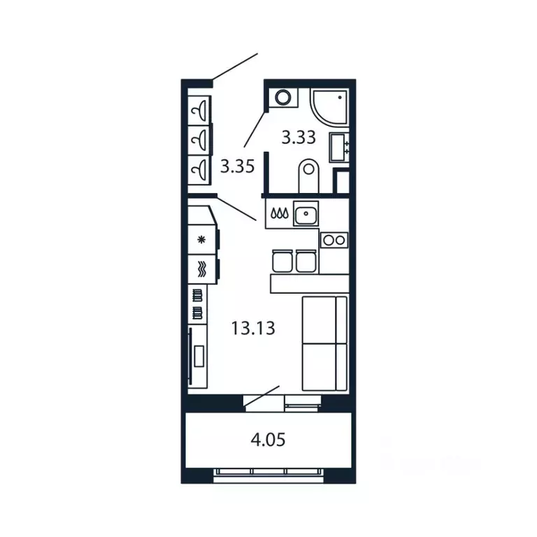 Студия Санкт-Петербург аллея Арцеуловская, 7к1 (19.3 м) - Фото 0