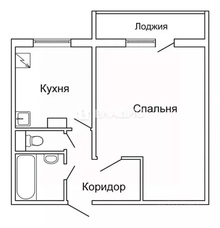 1-к кв. Воронежская область, Воронеж ул. Артамонова, 34/4 (31.0 м) - Фото 1