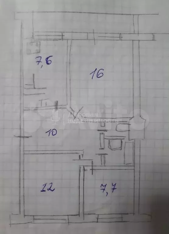 3-к. квартира, 58,8 м, 2/3 эт. - Фото 0