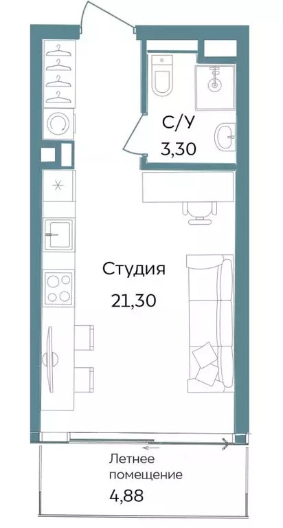 Студия Крым, Саки ул. Морская (29.48 м) - Фото 0
