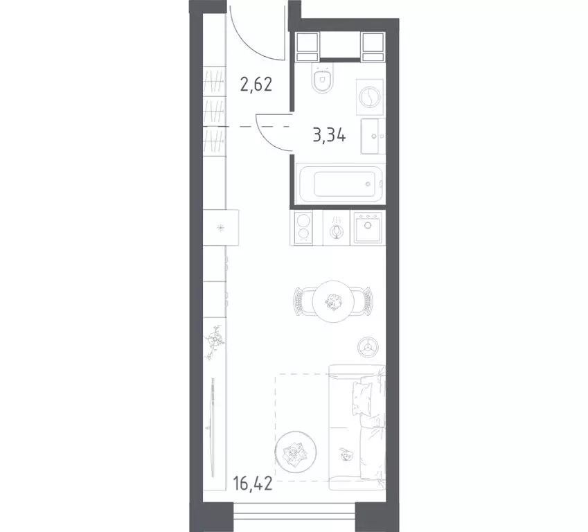 Квартира-студия: Москва, Пятницкое шоссе, 56Б (22.38 м) - Фото 1