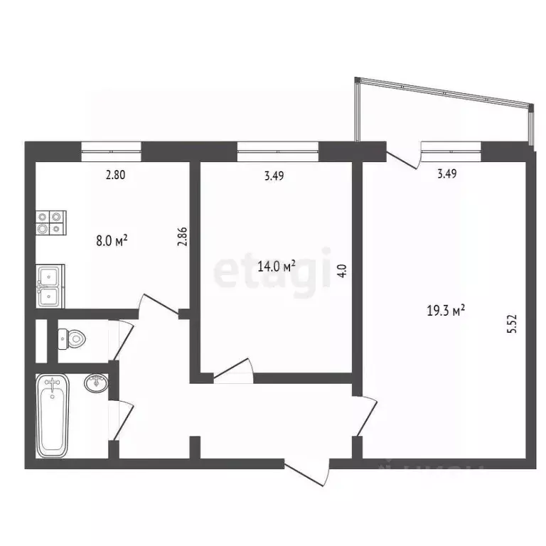 2-к кв. Владимирская область, Муром ул. Энгельса, 1А (53.2 м) - Фото 1