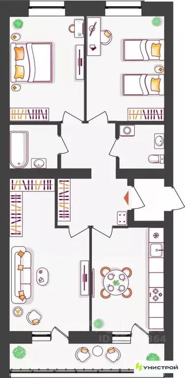 3-к кв. Самарская область, Тольятти ул. Владимира Высоцкого (77.14 м) - Фото 1