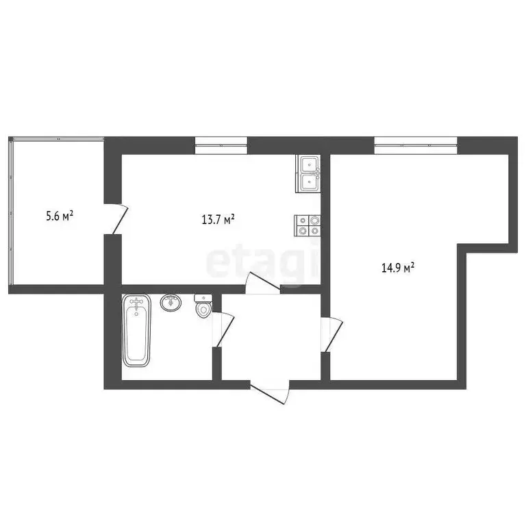 1-комнатная квартира: Кострома, Кинешемское шоссе, 34 (37 м) - Фото 1