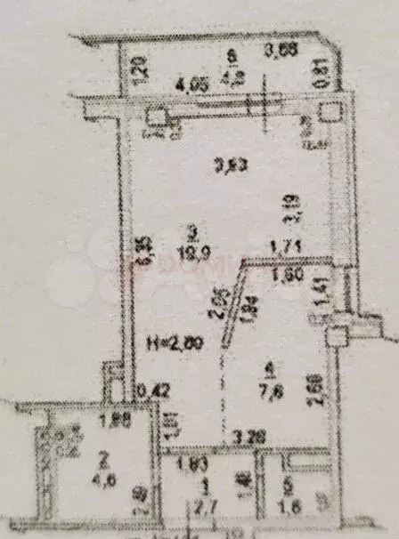 1-к. квартира, 41 м, 6/8 эт. - Фото 0