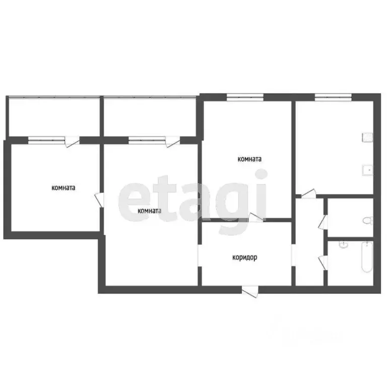 3-к кв. Хабаровский край, Комсомольск-на-Амуре Вокзальная ул., 72 ... - Фото 1