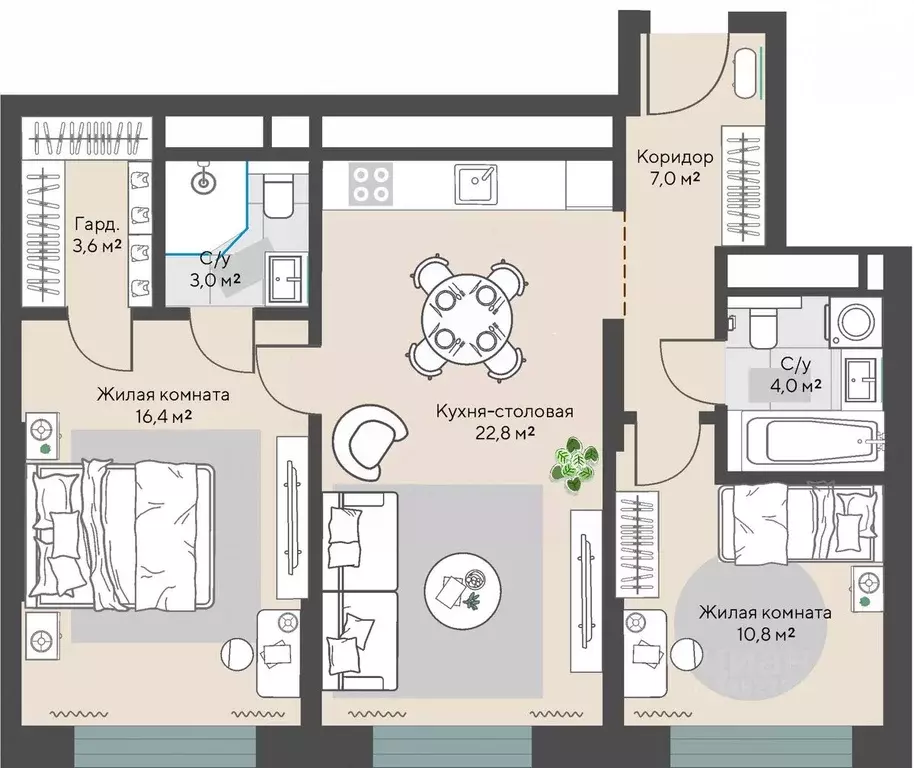 2-к кв. Свердловская область, Екатеринбург Эльмаш жилрайон, Изумрудный ... - Фото 1