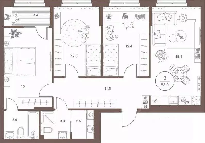 3-к кв. Пензенская область, Пенза Арбеково жилрайон, Дальнее Арбеково ... - Фото 1