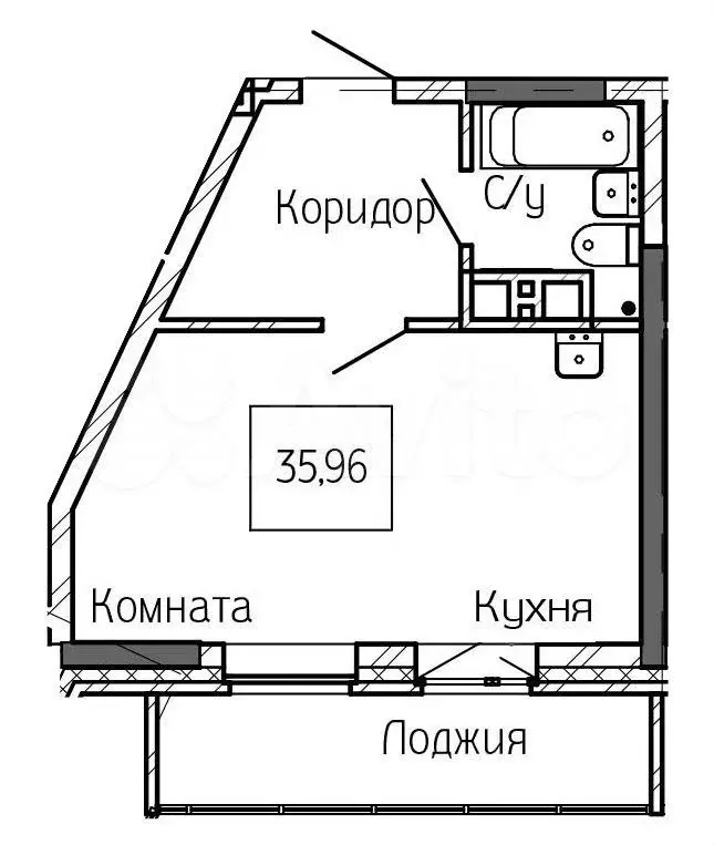 Квартира-студия, 36 м, 6/25 эт. - Фото 0