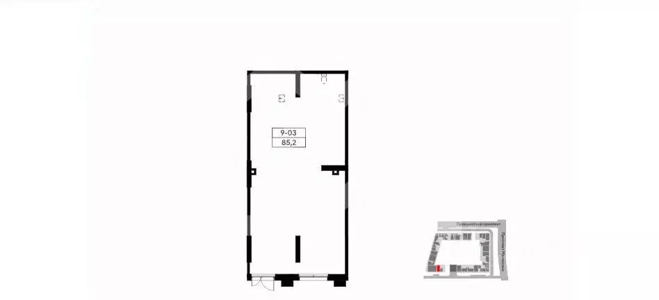 Торговая площадь в Москва Прокшино жилой комплекс (85 м) - Фото 1