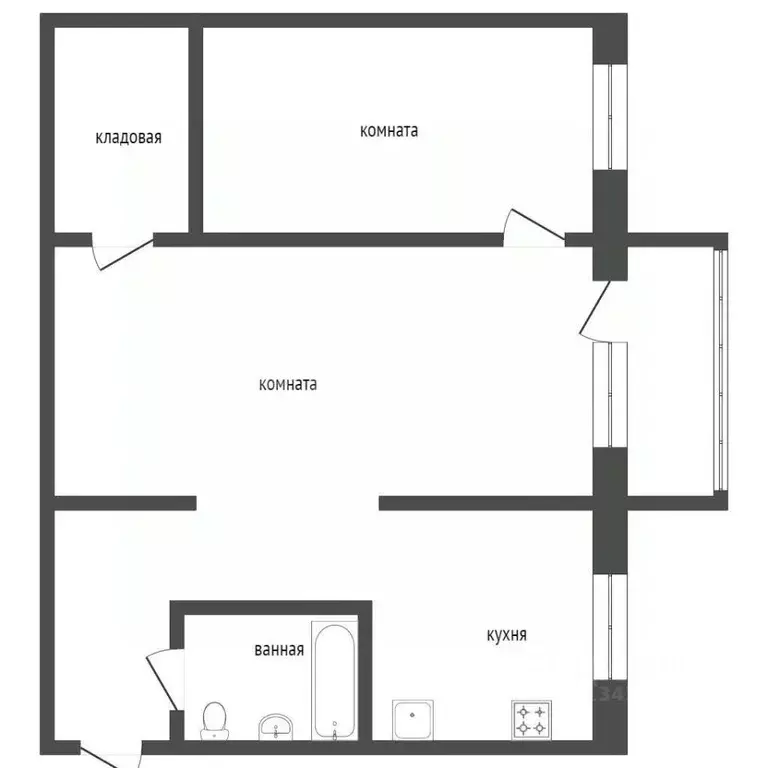 2-к кв. Курганская область, Курган ул. Пушкина, 71 (63.0 м) - Фото 2